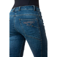 Cargar imagen en el visor de la galería, Pantalon moto mujer RAINERS Valentina-clear (vaquero/kevlar)