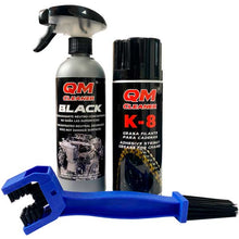 Cargar imagen en el visor de la galería, QM Cleaner Kit Cadena | Desengrasante de cadena, grasa filante y cepillo limpiacadenas